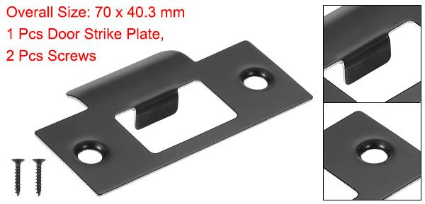 PATIKIL ドアストライクプレート 2-3/4"x1-9/16" ユニバーサルラッチストライクプレート セキュリティTストライク ステンレススチール デッドボルトストライクプレート ドア用ビス付き 内外両用 黒