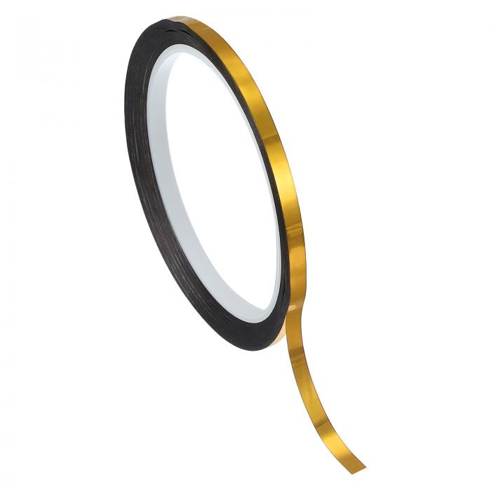 PATIKIL メタライズポリエステルフィルムテープ 3/16" x 55ヤード メタリックデコテープ光沢金粘着ミラ..