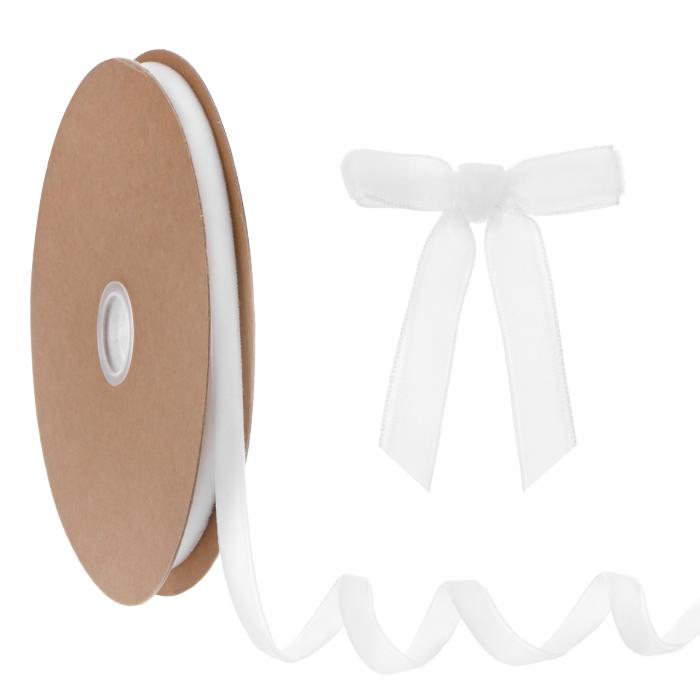 M METERXITY 薄いベルベットリボン 3/8" 25ヤード シングルサイド クリスマスリボン クリスマスツリー/..