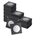 PATIKIL ペーパーソープボックス 12個3.7" x 1.5" x 3.9" クラフトスクエアペーパーボックス ハンドメイドソープボックス ラウンドクリアウィンドウ付き ベーカリー キャンディ ソープメイキング 誕生日 クリスマス DIY クラフト 黒