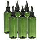 PATIKIL プラスチックアプリケーターボトル、6個3.4oz(100ml)リーク防止再充填可能な空のディスペンサーコンテナー、ヘアインク液体ソース用ツイストトップキャップ付き絞るボトル、緑