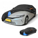 Partuto 1 Pc ユニバーサルカーカバー 防水オールウェザー自動車用屋外用アンチUV日光雨保護フルエクステリアカバーアルミフィルムコ ットンブラックブル...