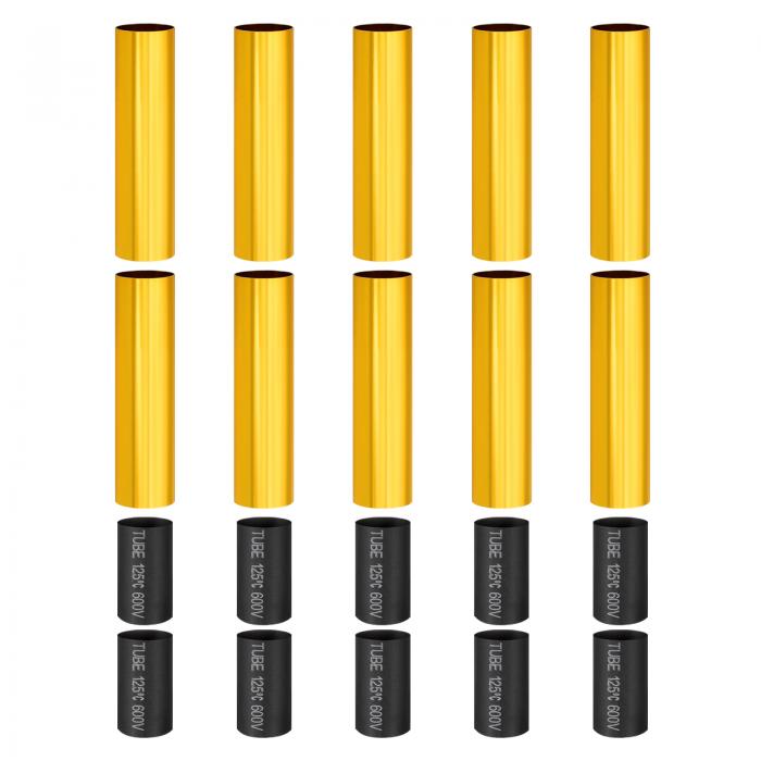 PATIKIL 3.5"キャンドルカバースリーブ 10個 金属E12シャンデリアソケットスリーブ 断熱収縮性難燃チュ..