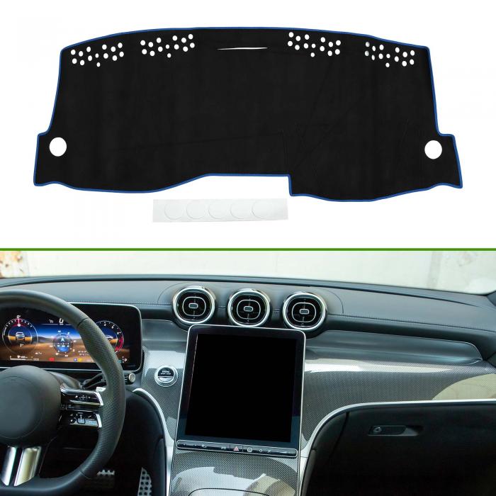 HOPESPANNER メルセデスに対応 ベンツに対応 Bクラス（W246） B180/B200/B250/B260用 2011-2019用 ダッシュボードマット ダッシュボードカバー 保護マット 車用 ダッシュマット アクセサリー スエード素材 ブラック ブルーラインライン 1Pセット 右ハンドル専用