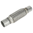 TUCKBOLD 排気フレックスパイプ2.16インチODフレキシブル編組排気管 | ユニバーサルフレキシブルパイプチュービングシルバートーン1個