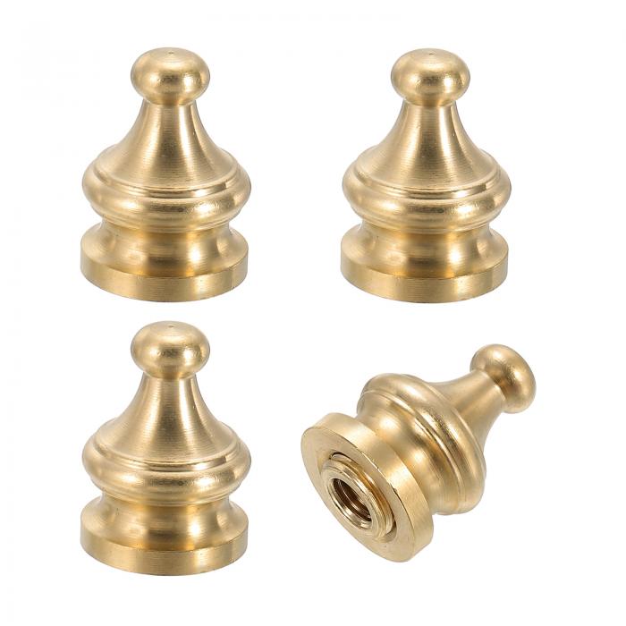 PATIKIL 17 x 23 mmランプフィニアルキャップノブ 4セット ソリッド真鍮ランプシェードトップデコレー..