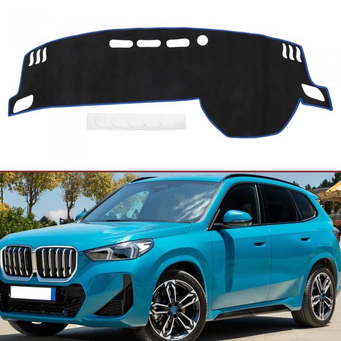 HEROFFIX 日産に対応 エクストレイル用 T33系 ダッシュボードマット 車内 4代目 T33/SNT33用 2022年7月-現行 ダッシュボードカバー 保護マット インテリア 内装 カスタム 日焼け防止/映り込み防止/傷防止/ズレ防止 スエード素材 ブラック ブルーライン 1Pセット