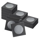 PATIKIL ペーパーソープボックス 12個3.9" x 0.9" x 4.1" クラフトスクエアペーパーボックス ハンドメイドソープボックス ラウンドクリアウィンドウ付き ベーカリー キャンディ ソープメイキング 誕生日 クリスマス DIY クラフト 黒