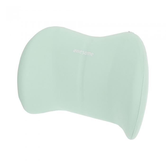 A ABSOPRO 通気性のある車のシート用腰部クッション メモリーフォームサポート エルゴノミックデザイン 29x43x10.5cm シアンブルー 1個