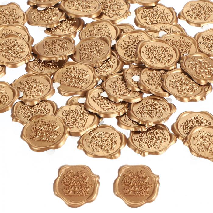 PATIKIL 幸運なろうそく 封印ステッカー 50パック エンボス加工自己粘着ステッカー 封筒 手紙 結婚式 ..