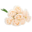 PATIKIL 8個の偽のバラ バラの人工花 人工バラ 長い茎のシルクバラ リアルルック リアルタッチの花束 ホームデコレーション テーブルデコレーション ウェ...