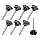 M METERXITY 8個入り スタークランピングノブ 機械/電子機器/家具/傘ベース用 M6x50mmメススレッド手締めねじ 機械ハンドル交換用[31mm ...