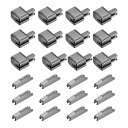 uxcell 12セット ジッパーラッチスライダーリテーナーキット ジャケットコートDIY裁縫交換用 #5亜鉛合金ジッパーボトムストッパーとインサートピン 黒