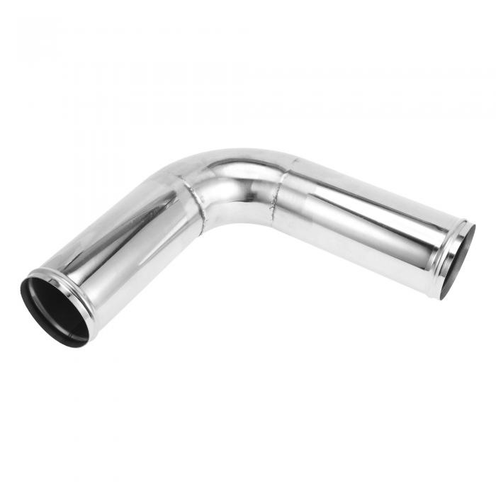 Motoforti 90度マンドレル排気管 ビード ロール付きDIYカスタム改造排気パイプチューブ配管3.5