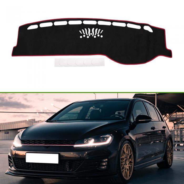 HOPESPANNER VWに対応 フォルクスワーゲン パサート B8用　ダッシュボードマット 2017-2021用 ダッシュボード 保護マット 車用 ダッシュマット アクセサリー スエード素材 色褪せ防止 映り込み軽減 ブラック レッドライン 1Pセット 右ハンドル専用