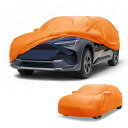 Partuto カーカバー 防水 オールウェザー 自動車用 アウトドア アンチUV 日光 雨保護 サブルーソルテラ用 210D-PU オレンジ W/ジッパー