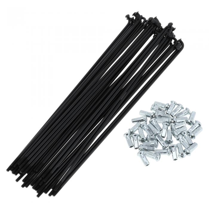 A ABSOPRO 自転車スポーク12G 200mm長自転車ホイールスポーク炭素鋼ブラック1セット