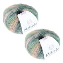 CAPASTEC 毛糸 ポンポンウール モヘア カラフル 編み糸 編み物 極太 装飾 1玉25g/2玉セット コ ットン ふわふわ 並太 織り楽 90%ポリエス...