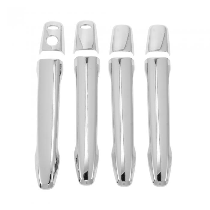 Motoforti ミツビシに対応・アウトランダー・ランサー2008-2020用スマートカードアハンドルカバートリム サイドドアハンドルカバー ABS シルバートーン 1セット