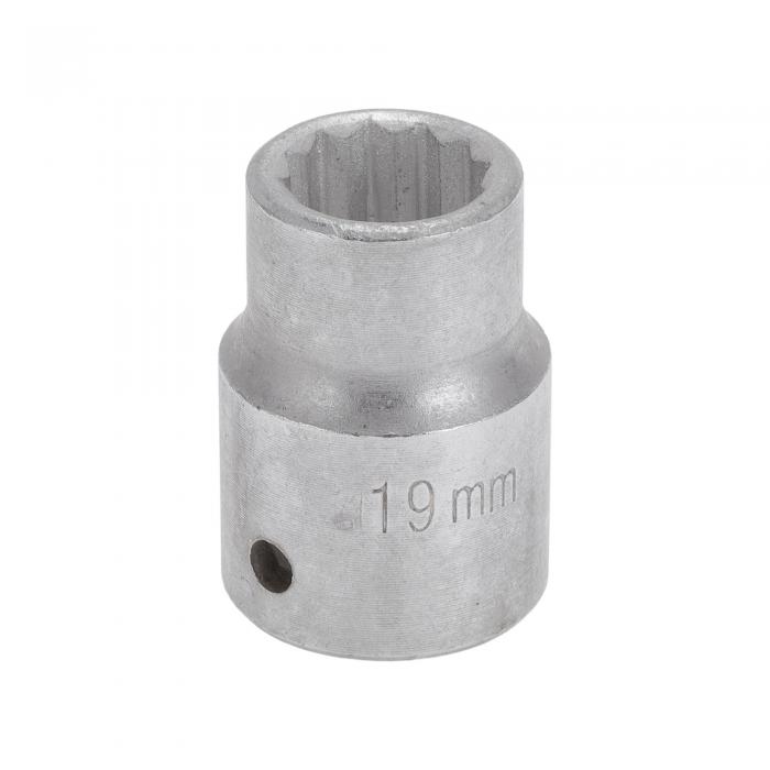 Hihaha 車両用ヘビーデューティインパクトソケットハードウェアツール バイク ダートバイク用 耐久性のあるハイカーボンスチール 55mm 長さ 1個 シルバートーン 6ポイント 19mm 19mm ドライブ