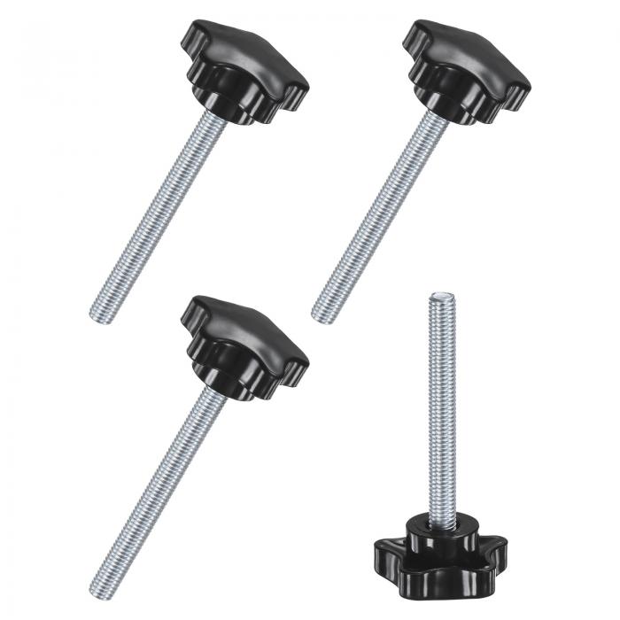 M METERXITY 4個入りスタークランピングノブ 機械/電子機器/家具/傘ベース用M8x70mmメススレッド手締め..