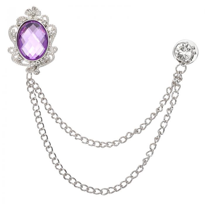 PATIKIL 宝石ハンギングチェーンブローチピン ラインストーンメンズジェムブローチスーツピンラ ペルピンズ 女性用メンズ服装ドレスブーケコートハットバッグ ...