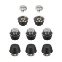 uxcell 8set フラットヘッドスタッドス パ イク12mm メタルパースフィートハンドバッグネイルヘッドスタッドフラットバックルボタンキャップコーンリベ...