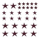 uxcell スターアイロンパッチ刺繍付きハ゜ッチ2.9/4.1/5.7x2.9/3.9/5.3cmアッフ゜リケ衣類修理用装飾品服装リヘ゜アハ゛ックハ゜ック装飾タ゛ークワインレット゛30個入り