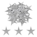 uxcell 30個の星アイロンパッチ 小さな星刺繍パッチ アップリケ パッチ DIY クラフト 服修理 バッグ 帽子 装飾 シアン