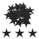 uxcell 30個の星アイロンパッチ 小さな星刺繍パッチ アップリケ パッチ 修理用 バッグ 帽子 装飾用 ブ ラッ ク