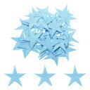 uxcell 30個の星アイロンパッチ 小さな星刺繍パッチ アップリケ パッチ DIY クラフト 服修理 バッグ 帽子 装飾, 青