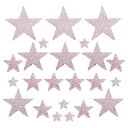 uxcell 65ピース アイロンパッチ スターラインストーンアップリケ グリッターエンブロイダリーパッチ ピンクアイロンラインストーン クラフト用 服 バッグ...