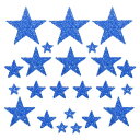 uxcell 65ピース アイロンパッチ スターラインストーンアップリケ グリッターエンブロイダリーパッチ ブルーアイロンラインストーン クラフト用 服DIYバ...