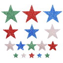 uxcell 48ピース アイロンパッチ スターラインストーンアップリケ グリッターエンブロイダリーパッチ 4色 アイロンラインストーン クラフト用 衣類DIY...