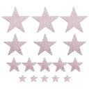 uxcell 16ピース アイロンパッチ スターラインストーンアップリケ グリッターエンブロイダリーパッチ ピンクアイロンラインストーン クラフトバッグ帽子パン...
