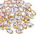 uxcell 50個 10 x 14 mm ティアドロップ ラインストーン アクリル 尖ったバック ラインストーン ビーズ 宝石 宝石作り コスチューム 水晶 ...