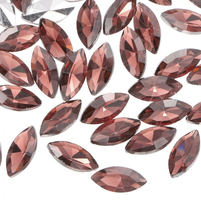 uxcell 100個の馬の目の形のラインストーン 7 x 15 mmのポイ ントバックラインストーンビーズ ジュ エリー作り クラフト 衣装のクリ スタル装飾用 ワインレッド