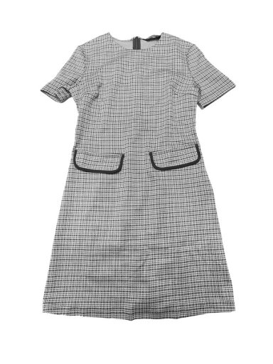 Allegra K チェックワンピース 半袖ドレス ビンテージ 千鳥格子 ラウンドネック 通勤 レディース ブラックホワイト L Allegra K チェックワンピース 半袖ドレス ビンテージ 千鳥格子 ラウンドネック 通勤 レディース ブラックホワイト L