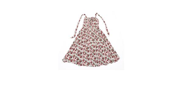 Allegra K ホルターネック 花柄ドレス 女性 夏 サンドレス ノースリーブ レースアップ ミディドレス レディース ベージュローズ XL