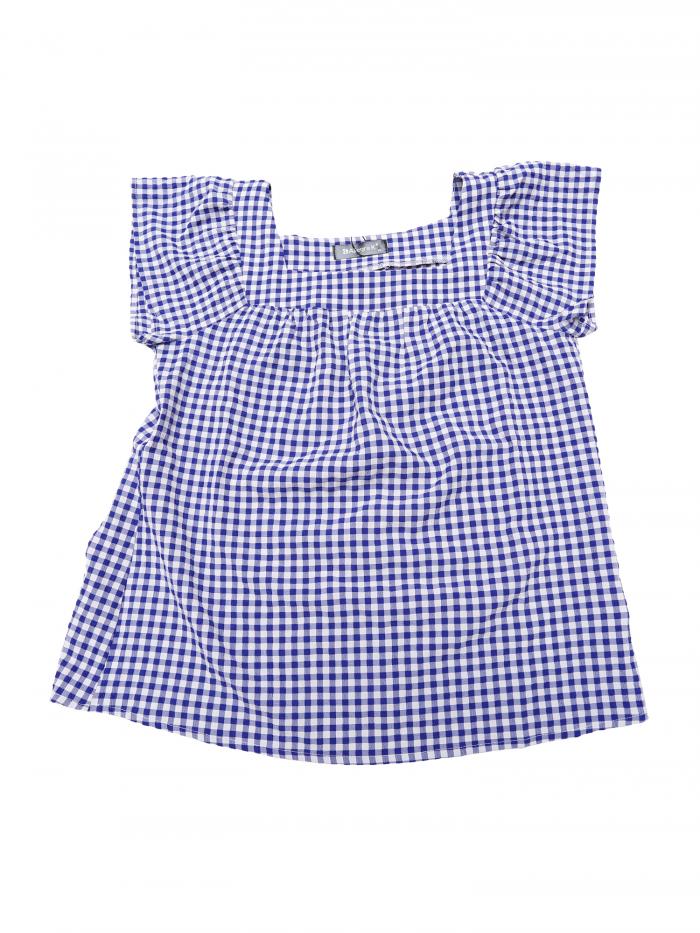 Allegra K タンクトップ チェック柄 格子 フリル ノースリーブ ブラウス 夏 スクエアネック ギンガムト..