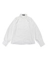 Allegra K レディース プリーツシャツ 襟付き 長袖 ドレッシー オフィス ワーク ブラウス ボタンダウントップス 白 XS