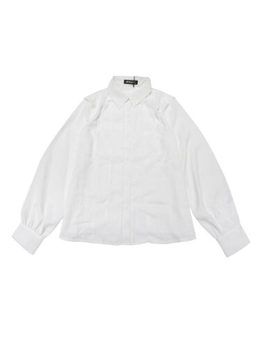 Allegra K レディース プリーツシャツ 襟付き 長袖 ドレッシー オフィス ワーク ブラウス ボタンダウントップス 白 L Allegra K レディース プリーツシャツ 襟付き 長袖 ドレッシー オフィス ワーク ブラウス ボタンダウントップス 白 L