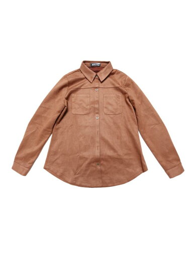 Allegra K レディース ストレッチ 長袖 ボタンアップ カジュアル シャツ ジャケット フェイクスエード シャツ ブラウン S Allegra K レディース ストレッチ 長袖 ボタンアップ カジュアル シャツ ジャケット フェイクスエード シャツ ブラウン S