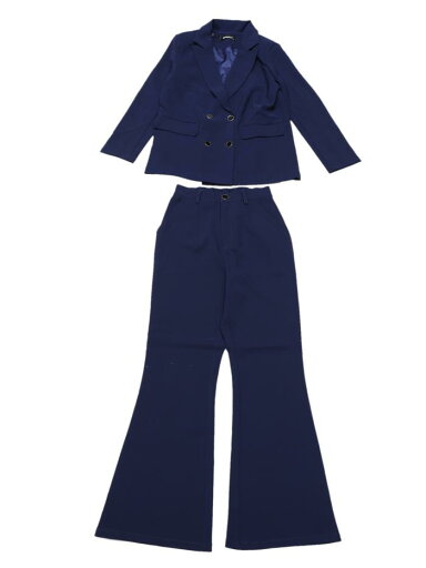 Allegra K スーツ 上下セット ブレザー ロングパンツ ビジネス 通勤 オフィス ノッチドラペル 2点セット レディース ダークブルー M Allegra K スーツ 上下セット ブレザー ロングパンツ ビジネス 通勤 オフィス ノッチドラペル 2点セット レディース ダークブルー M