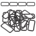 uxcell 18個 メタル長方形リングバックル 4/5