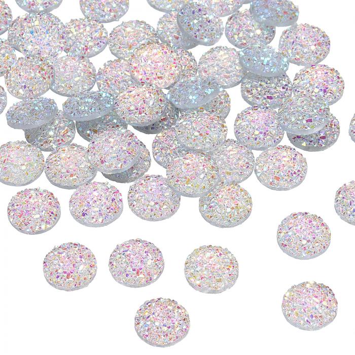 uxcell 60個のラインストーンフラットバック装飾品フェイクドルージー水晶ダイヤモンドラウンドレジン..