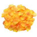 uxcell 結婚式用1000個のシルクフェイク花びら、ウェディング用の人工バラの花びら、バレンタインデーのプロポーズの花びら装飾用(グラデーションイエロー)