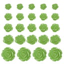 uxcell 60個のグ リーン樹脂バラの花ビーズ 5サイズのフラットバック花チャ ーム不透明な彫刻バラビーズDIYジュ エリー作りネイルサングラスシューズヘア...