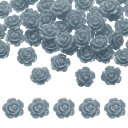uxcell 50個のグレー樹脂バラの花ビーズ 10mmフラットバック花チャ ーム不透明な彫りバラビーズDIYジュ エリー作りネイルサングラスシューズヘアクリッ...