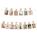 uxcell 2歳の誕生日フォトバナー 1から12ヶ月までの最初の誕生日の装飾 成長フォト用品 写真ディスプレイ 14枚 クラフトペーパー